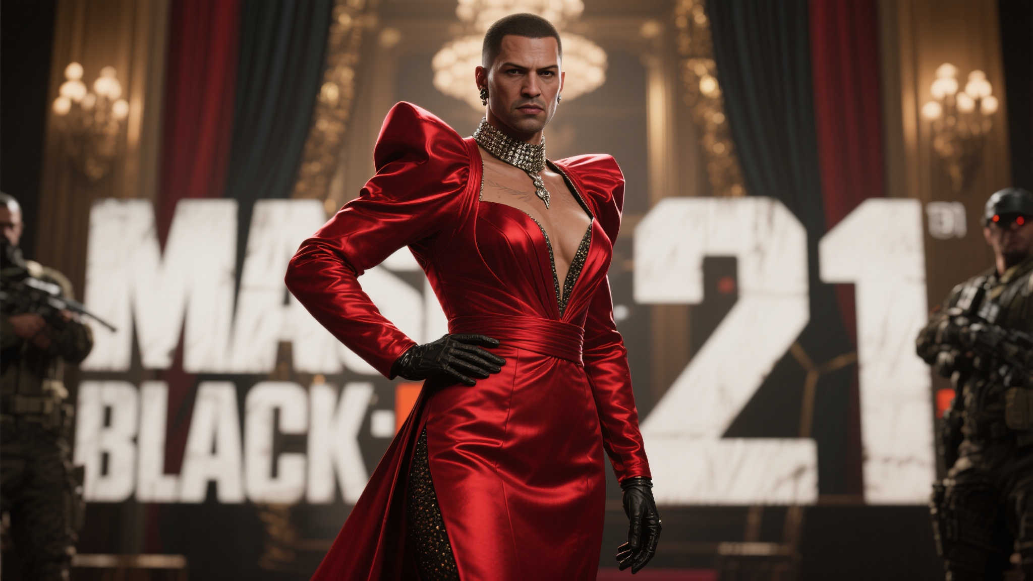 古巴女星惊艳加盟《使命召唤21：黑色行动6》，红裙造型引爆关注！